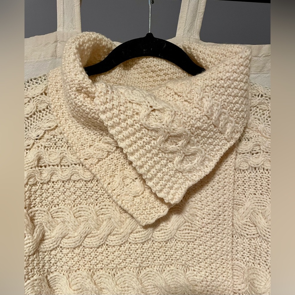 Aran Mor Size Small Patchwork One Button Wool Car… - image 7